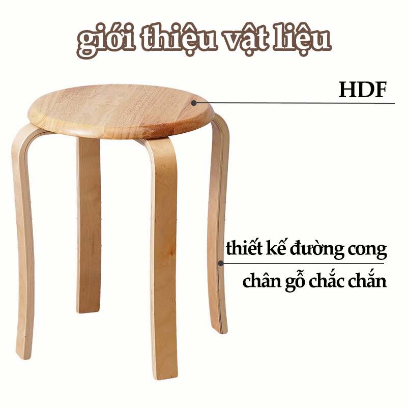 STA-Ghế gỗ mặt tròn chân dẹp