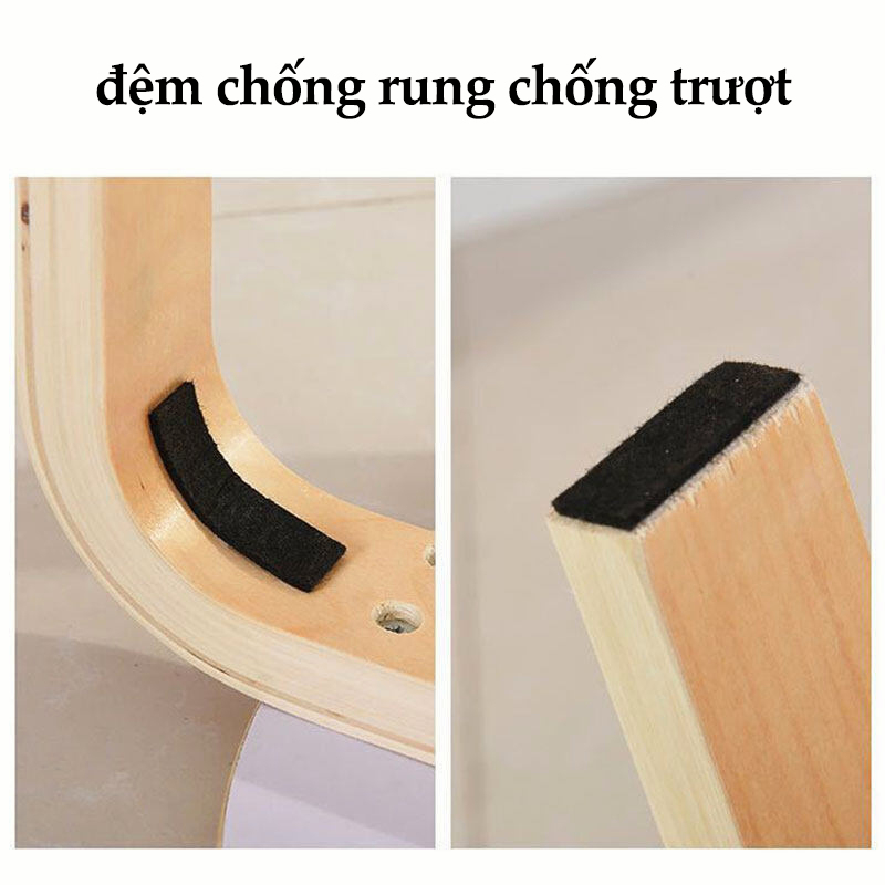 STA-Ghế gỗ mặt tròn chân dẹp