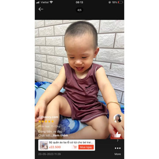 Bộ quần áo ba lỗ có túi cho bé trai màu ngẫu nhiên