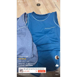 Bộ quần áo ba lỗ có túi cho bé trai màu ngẫu nhiên