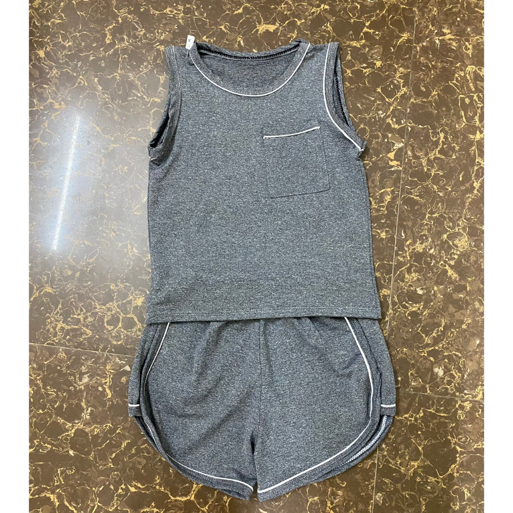 Bộ quần áo ba lỗ có túi cho bé trai màu ngẫu nhiên