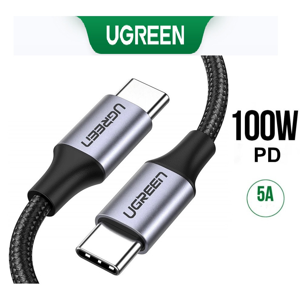 Cáp sạc nhanh USB Type C 100W Ugreen 70427 70428 70429 90120 Chính Hãng US316