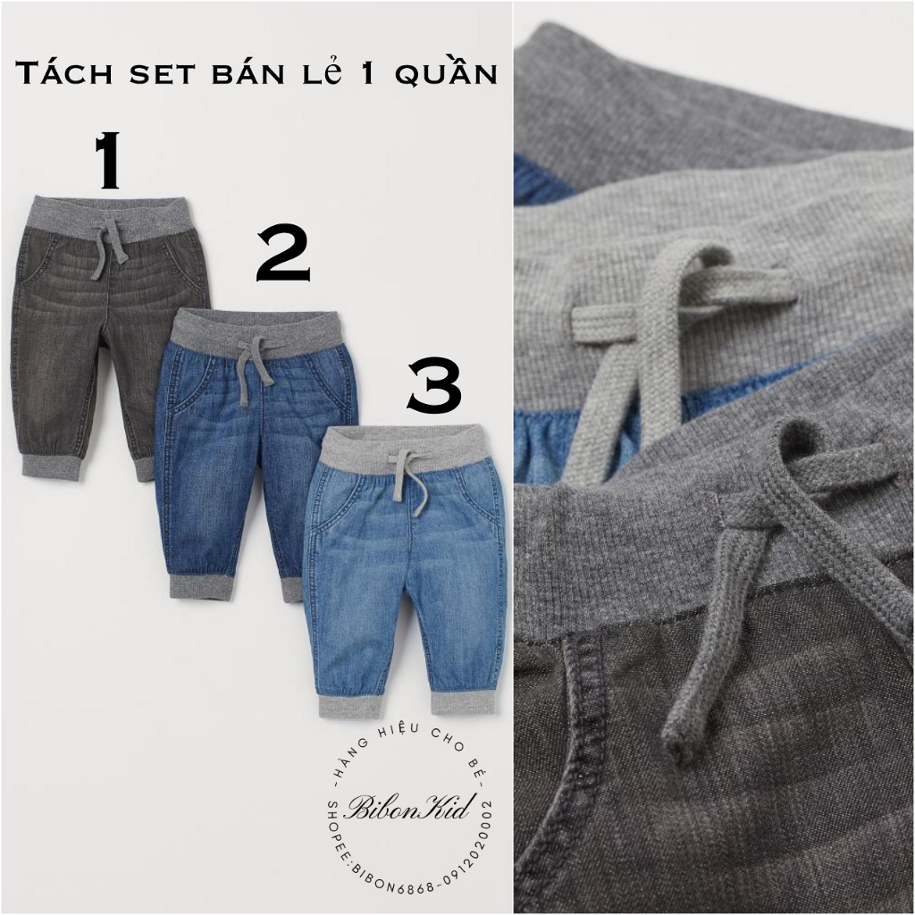 Tách set bán lẻ 1 quần denim mềm HM JAPAN từ 9-12m đến 3-4y ĐỌC KỸ LƯU Ý
