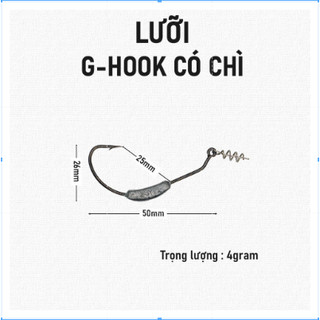Lưỡi g-hook có chì - lưỡi câu cá mồi mềm
