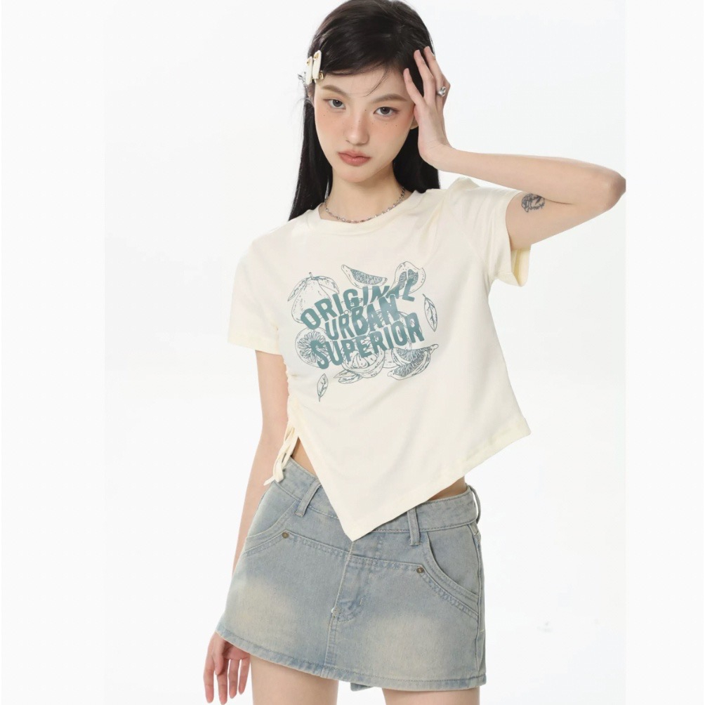 Áo croptop dây rút nữ, áo baby tee thun năng động thời trang MA065 | BigBuy360 - bigbuy360.vn