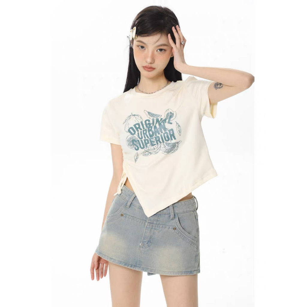 Áo croptop dây rút nữ, áo baby tee thun năng động thời trang MA065 | BigBuy360 - bigbuy360.vn