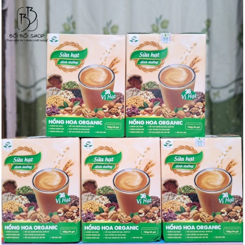 SỮA HẠT DINH DƯỠNG 36 VỊ HẠT 750G/30 GÓI TỐT NHẤT - HỒNG HOA ORGANIC. Sản phẩm dinh dưỡng tốt nhất cho cả gia đình!
