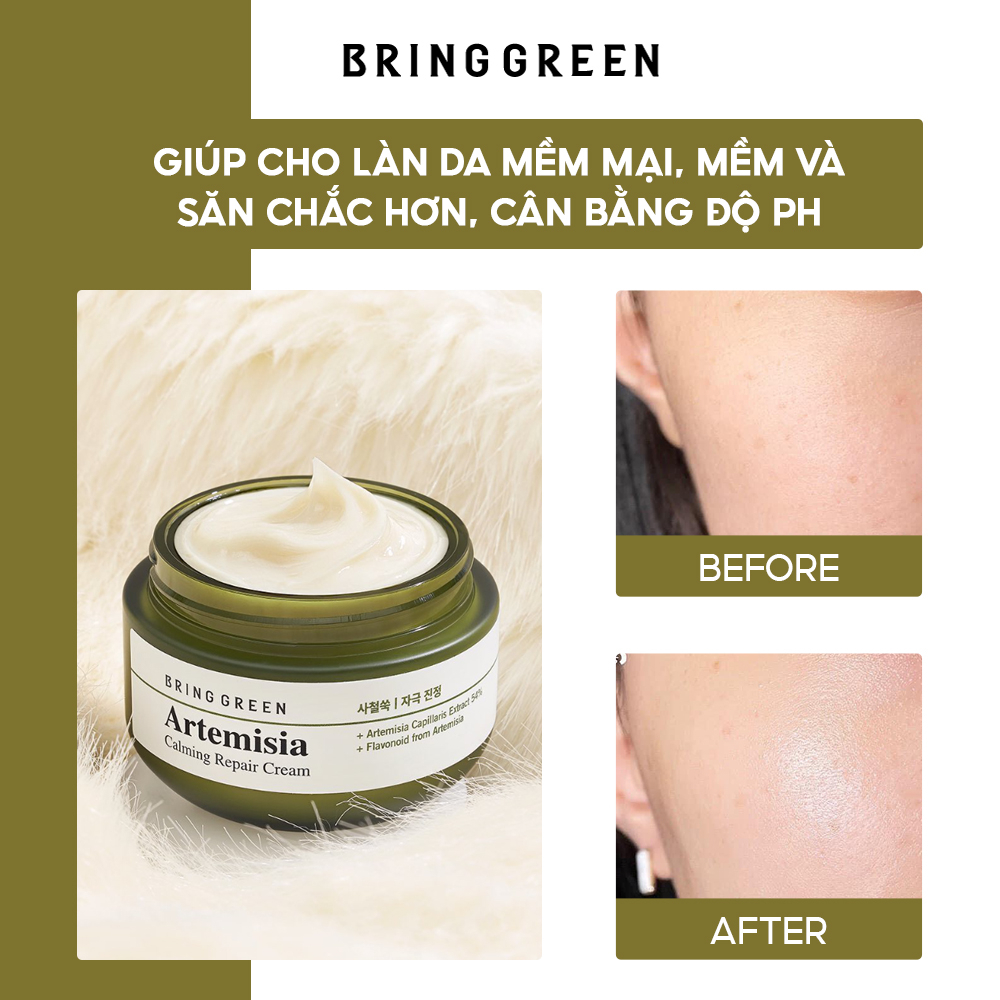 [Mã BMTTC60K giảm đến 60K đơn 50K] Kem Dưỡng Làm Dịu Da Bring Green Artemisia Calming Repair Cream 75ML