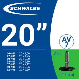 Ruột / Săm Xe Đạp SCHWALBE 20” AV7 (40mm) Van Mỹ
