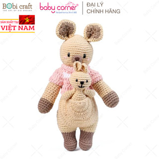 Thú Bông Len Bobi Craft Kangaroo Mẹ và Con Đứng Size M, L