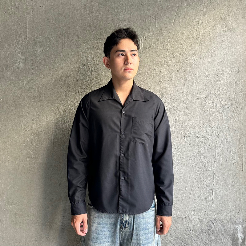 BASIC LONG SLEEVE SHIRT ( BLACK ) - ÁO SƠ MI TAY DÀI