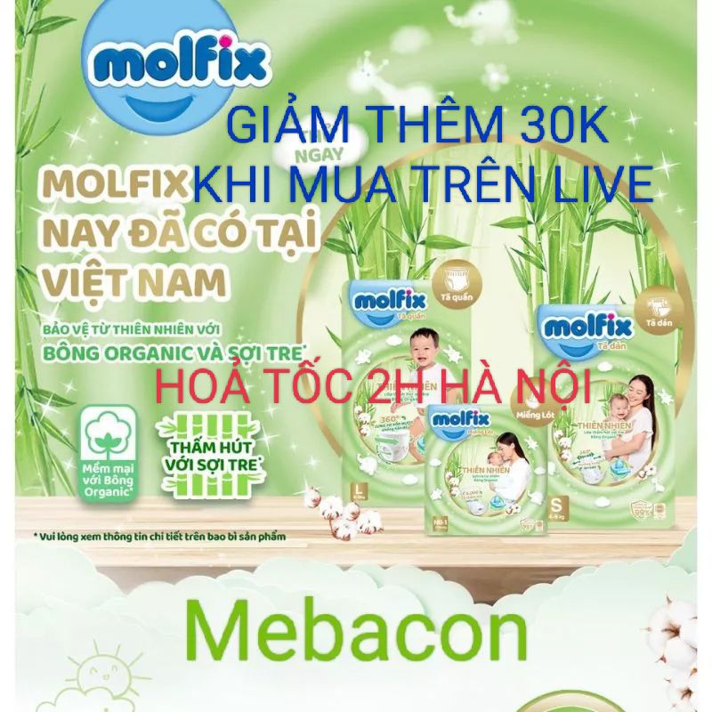 Tã quần, Tã Dán Molfix S80, M76, L68, XL62, XXL56, M62, L54, XL48, XXL44 Mới