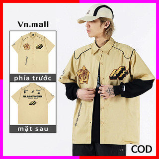 Áo sơ mi vest unisex tay ngắn ,cool sơ mi cổ vest unisex chất vải mịn chống nhăn thương hiệu menswear.