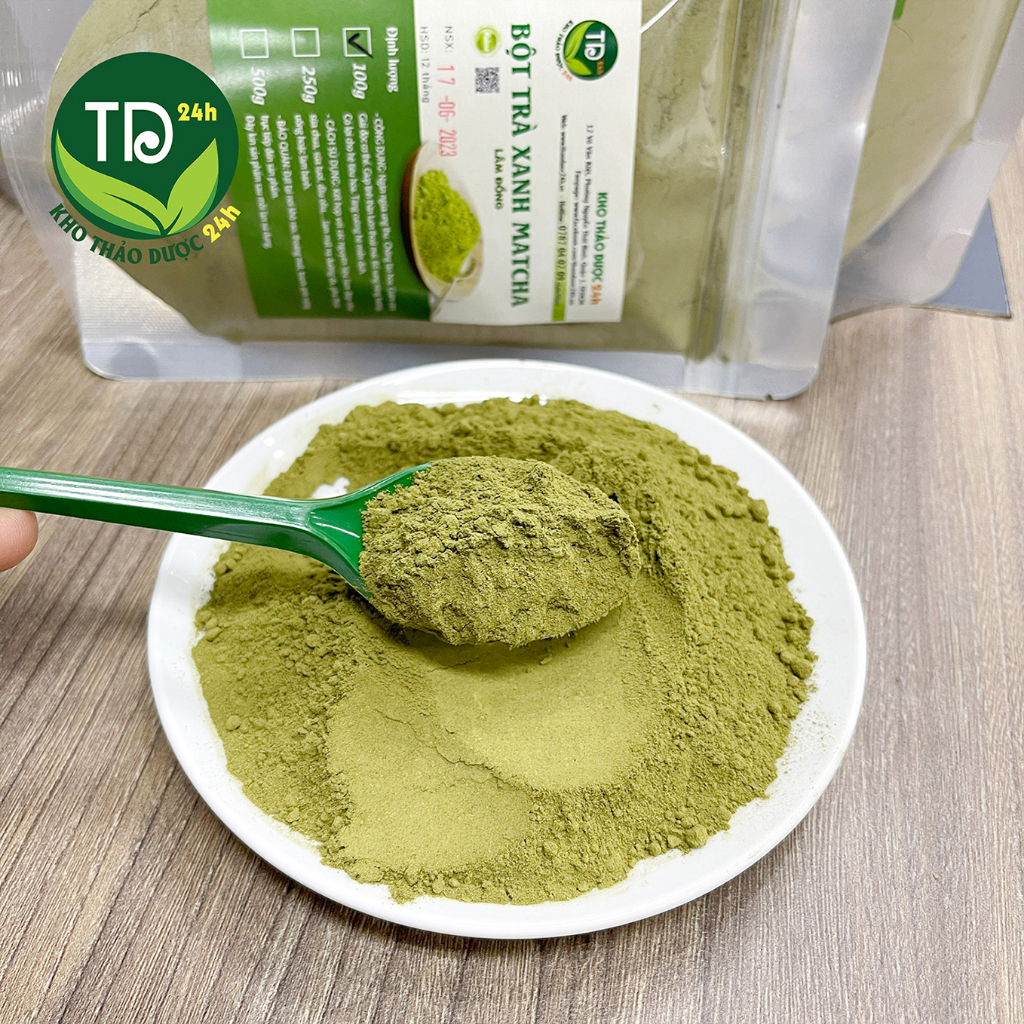 Bột Trà Xanh Matcha nguyên chất 100 %, hương liệu tự nhiên làm bánh, đắp mặt, pha chế đồ uống I Kho Thảo Dược 24h