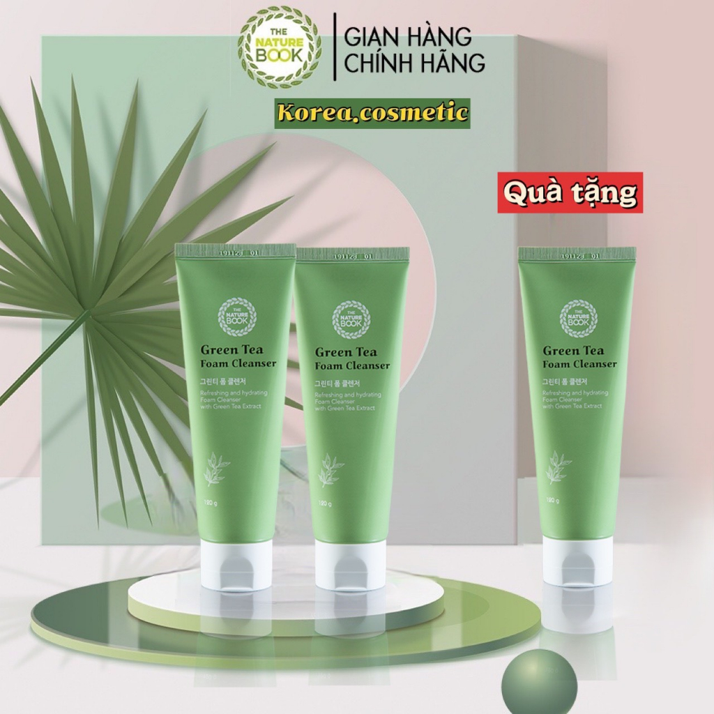Sữa rửa mặt trà xanh The Nature Book Green Tea Foam Cleanser lọ 120g