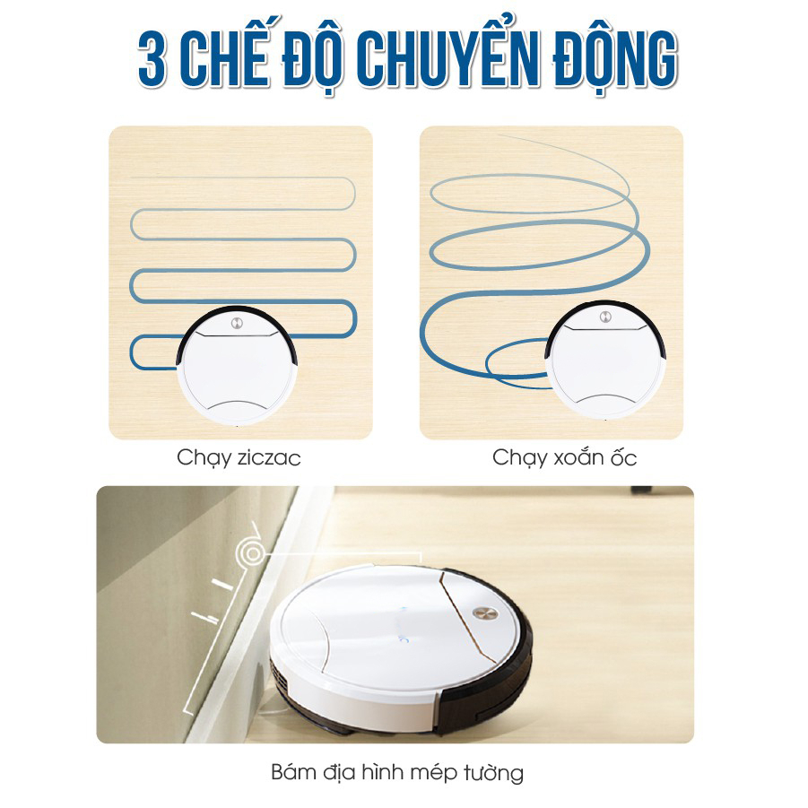 Robot Hút Bụi Lau Nhà Thông Minh Hút sạch Cát Bụi Lông Chó Mèo Tóc rụng Giấy - Chống Rơi - Pin Trâu Hyperrock D502 Pro