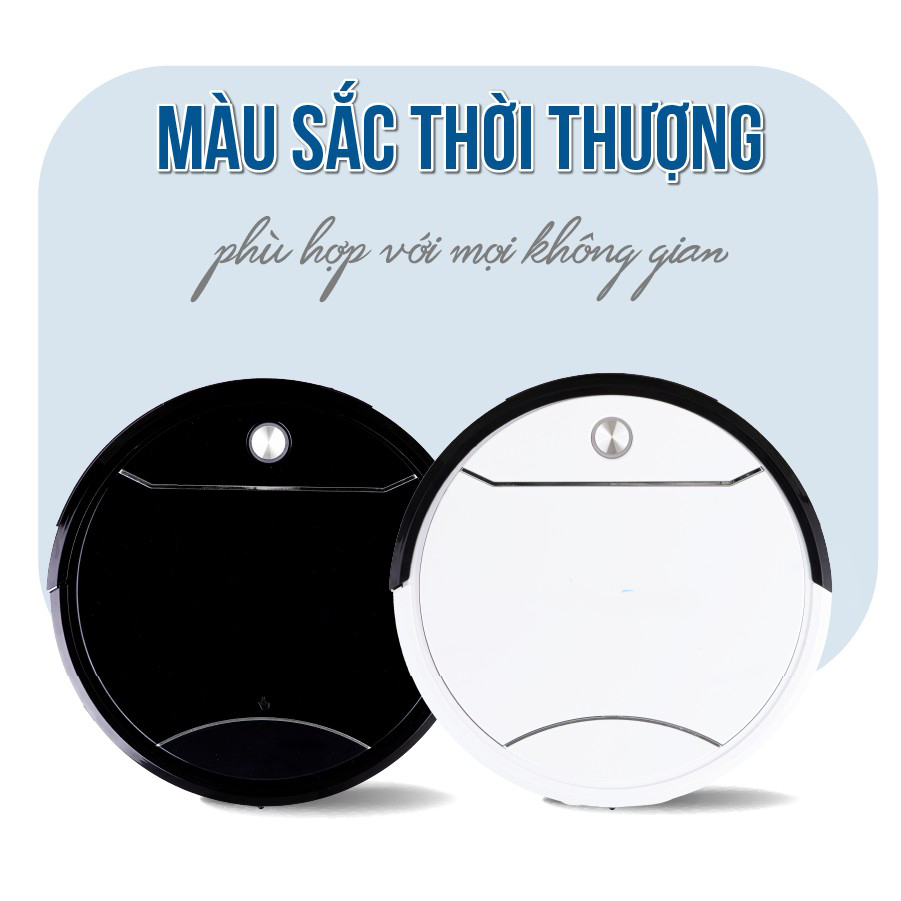 Robot Hút Bụi Lau Nhà Thông Minh Hút sạch Cát Bụi Lông Chó Mèo Tóc rụng Giấy - Chống Rơi - Pin Trâu Hyperrock D502 Pro