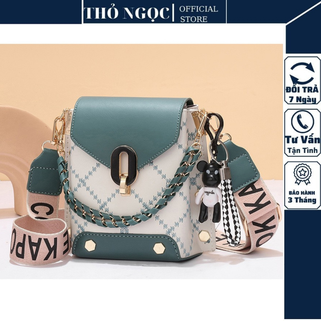 Túi Đeo Chéo Nữ Dáng Đứng Chất Da Đẹp Kiểu Dáng Trẻ Trung Size 18