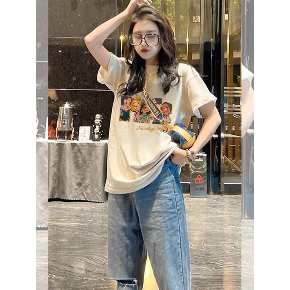 Áo Thun Cotton Tay Ngắn Cổ Tròn NICEDAY Thời Trang Mùa Hè Phong Cách Hàn Quốc Cho Nữ MA067 | BigBuy360 - bigbuy360.vn