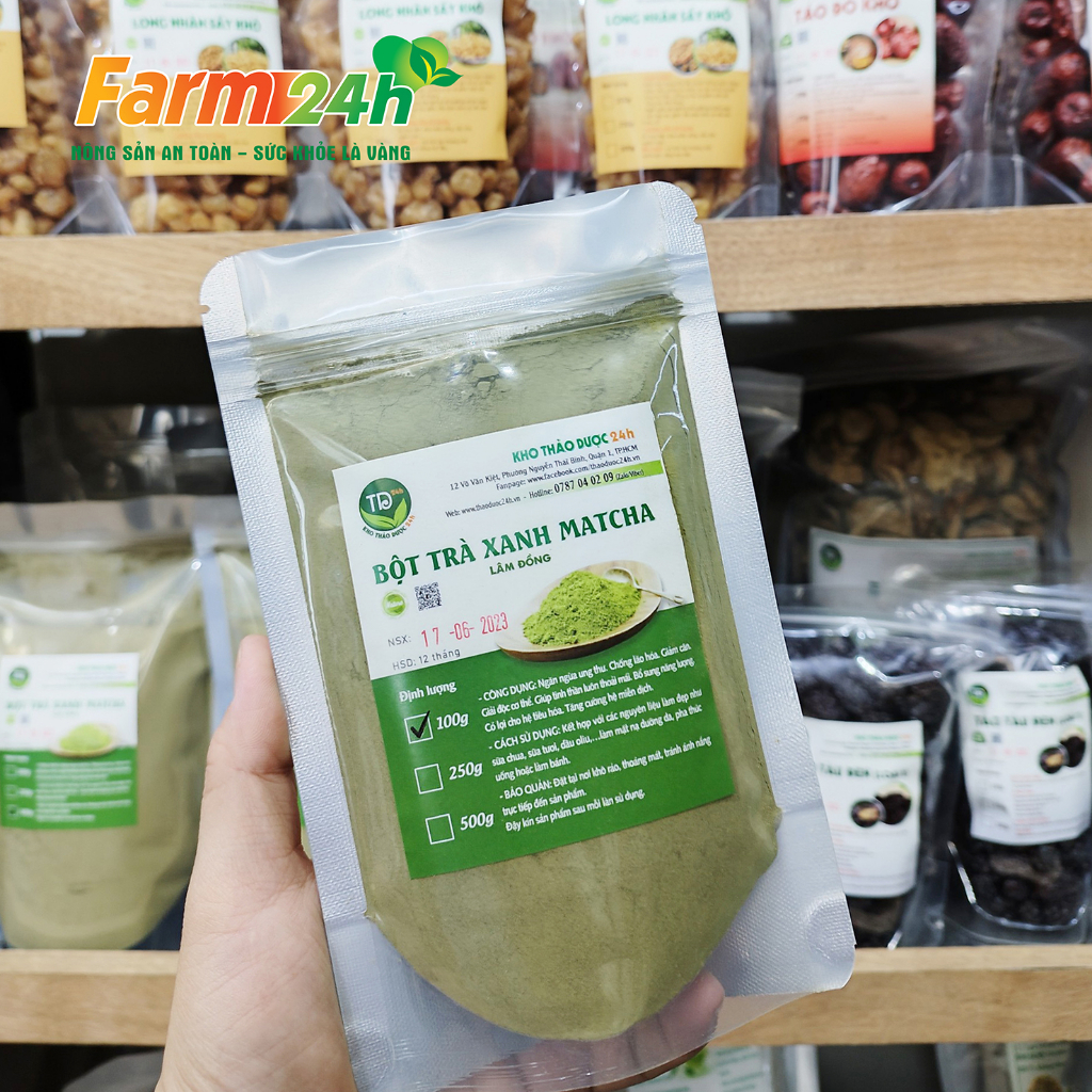 Bột trà xanh matcha nguyên chất 100%, nguyên liệu làm bánh, làm rau câu, mặt nạ đắp đẹp da | Fam24h