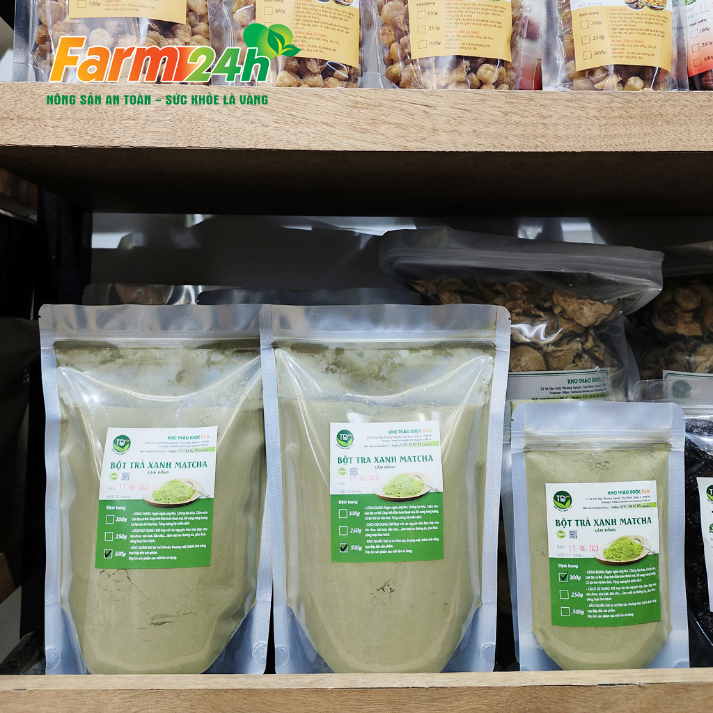 Bột trà xanh matcha nguyên chất 100%, nguyên liệu làm bánh, làm rau câu, mặt nạ đắp đẹp da | Fam24h
