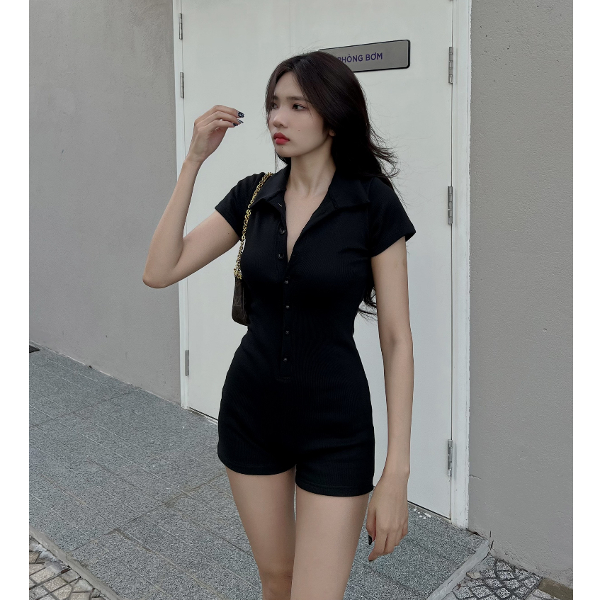 Jump polo nữ tay ngắn dáng short thun co giãn J03 I Hhvintage