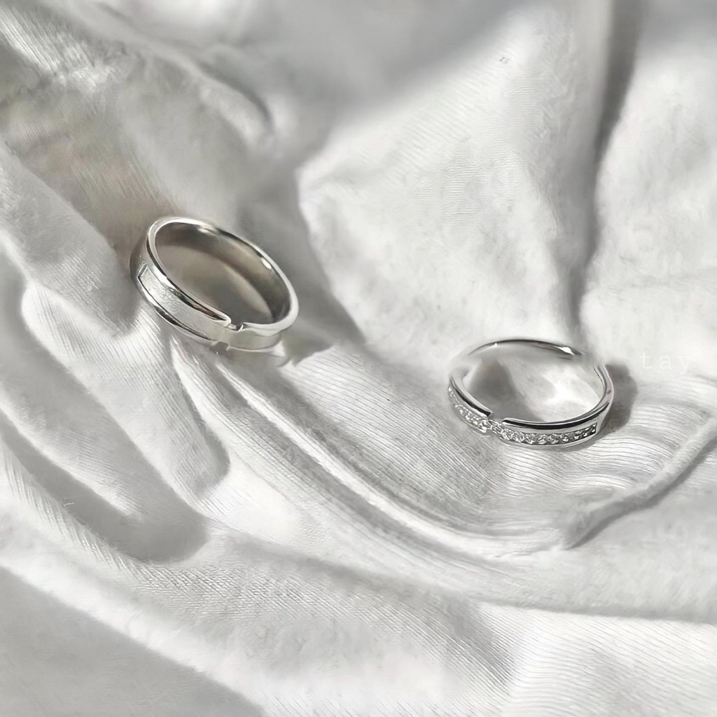 Nhẫn nam nữ Gucci Jianjia and Bailu couple ring silver 8012 & 8013 -plated-Khắc tên theo yêu cầu