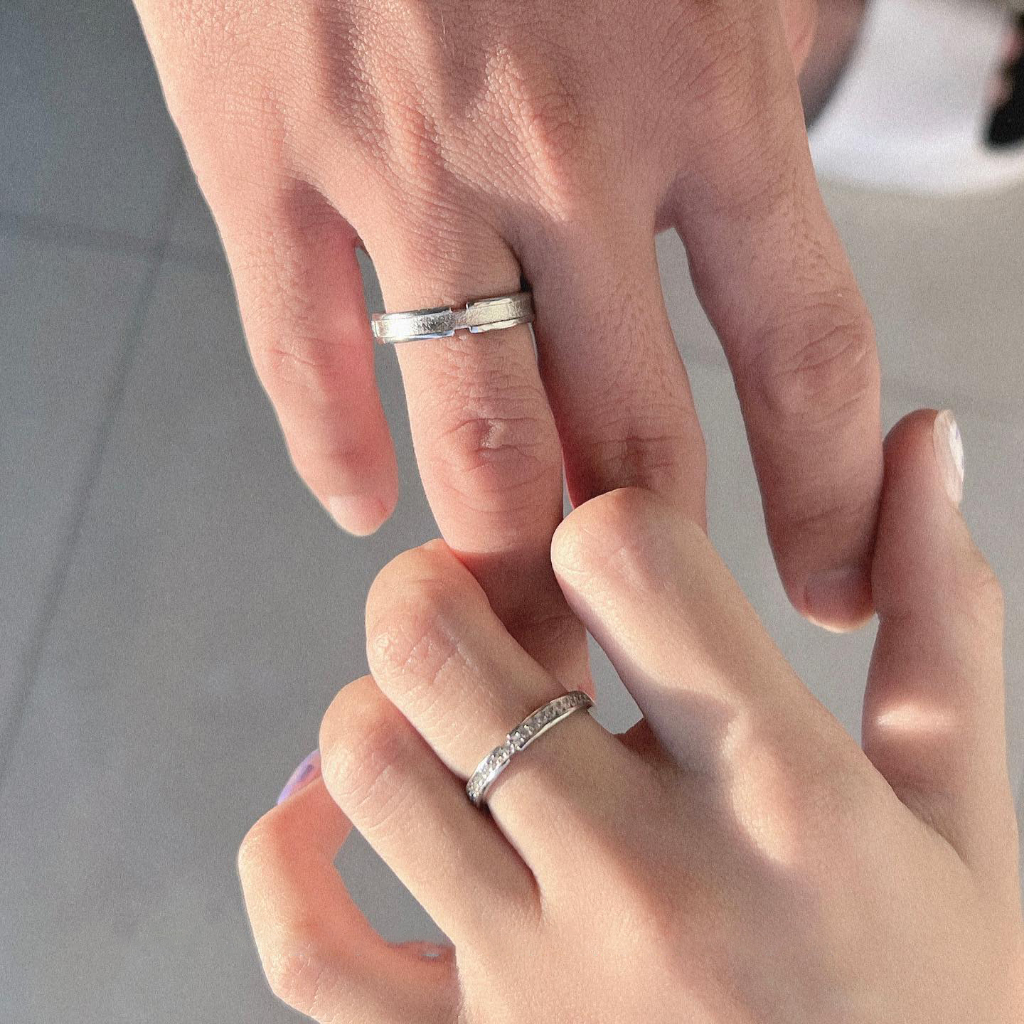 Nhẫn nam nữ Gucci Jianjia and Bailu couple ring silver 8012 & 8013 -plated-Khắc tên theo yêu cầu