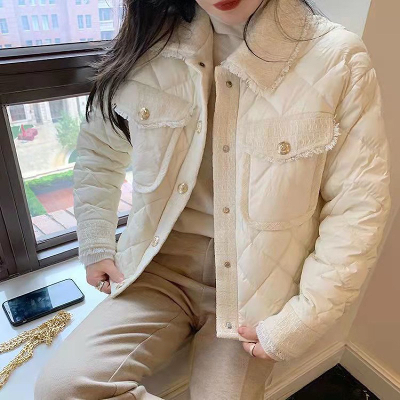 Áo khoác phao cổ bẻ thời trang mẫu mới new 2023