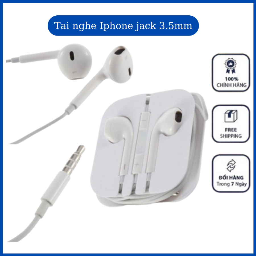Tai nghe có dây cho 6/7/8/X/X.s/11/12/13/14, CHÍNH HÃNG KHÔNG CẦN BLUETOOTH, jack 3.5mm/ dẹt lighting,HN SHOP