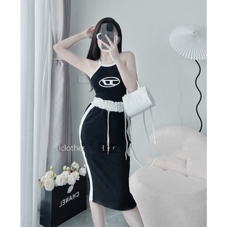 Set áo yếm phối màu mix chân váy dài hot hit