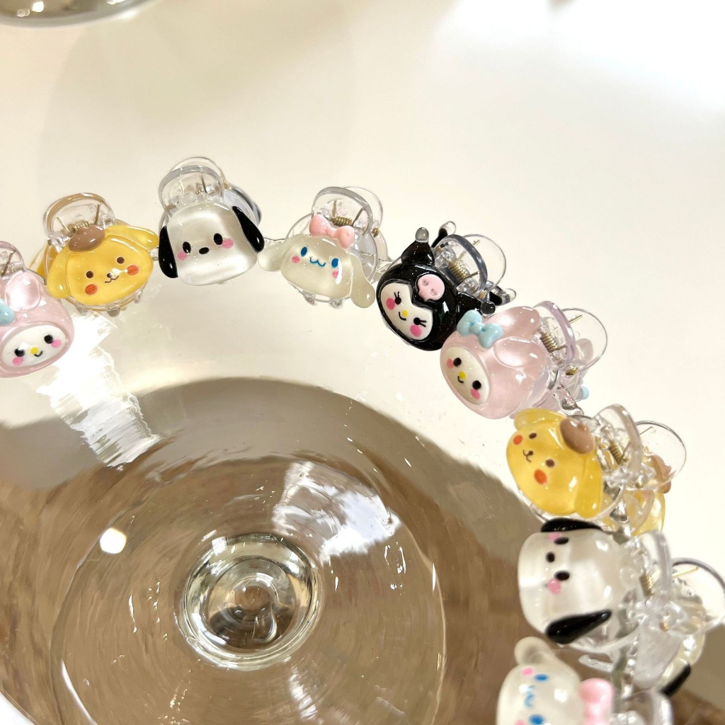 Kẹp tóc càng cua nhí hoạt hình nhiều kiểu, Cài tóc đính charm dễ thương đáng yêu Sanrio