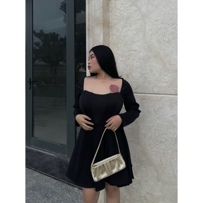 Đầm mini dress cổ xương cá 60-90kg