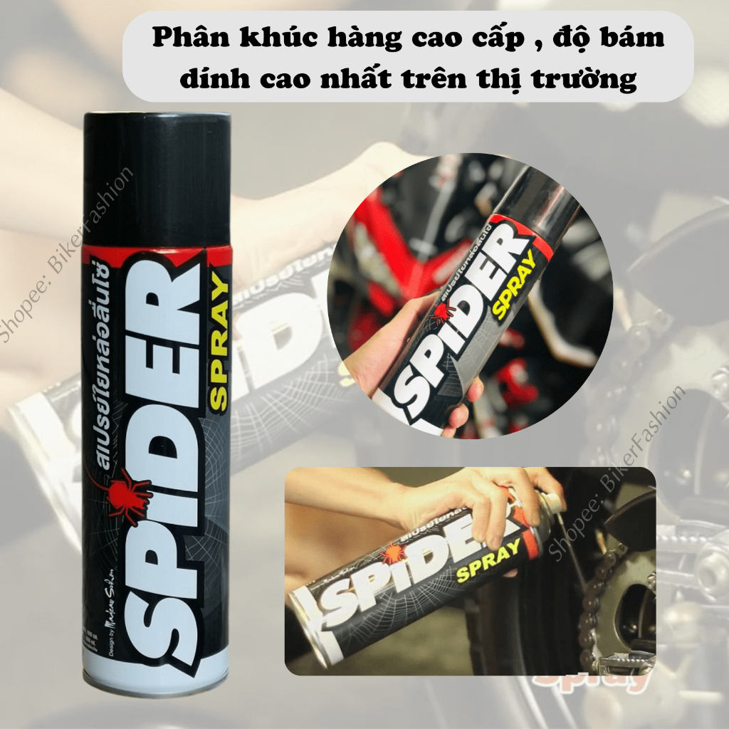 Chai Xịt Sên, Bôi Trơn, Dưỡng Sên SPIDER SPRAY 600ml