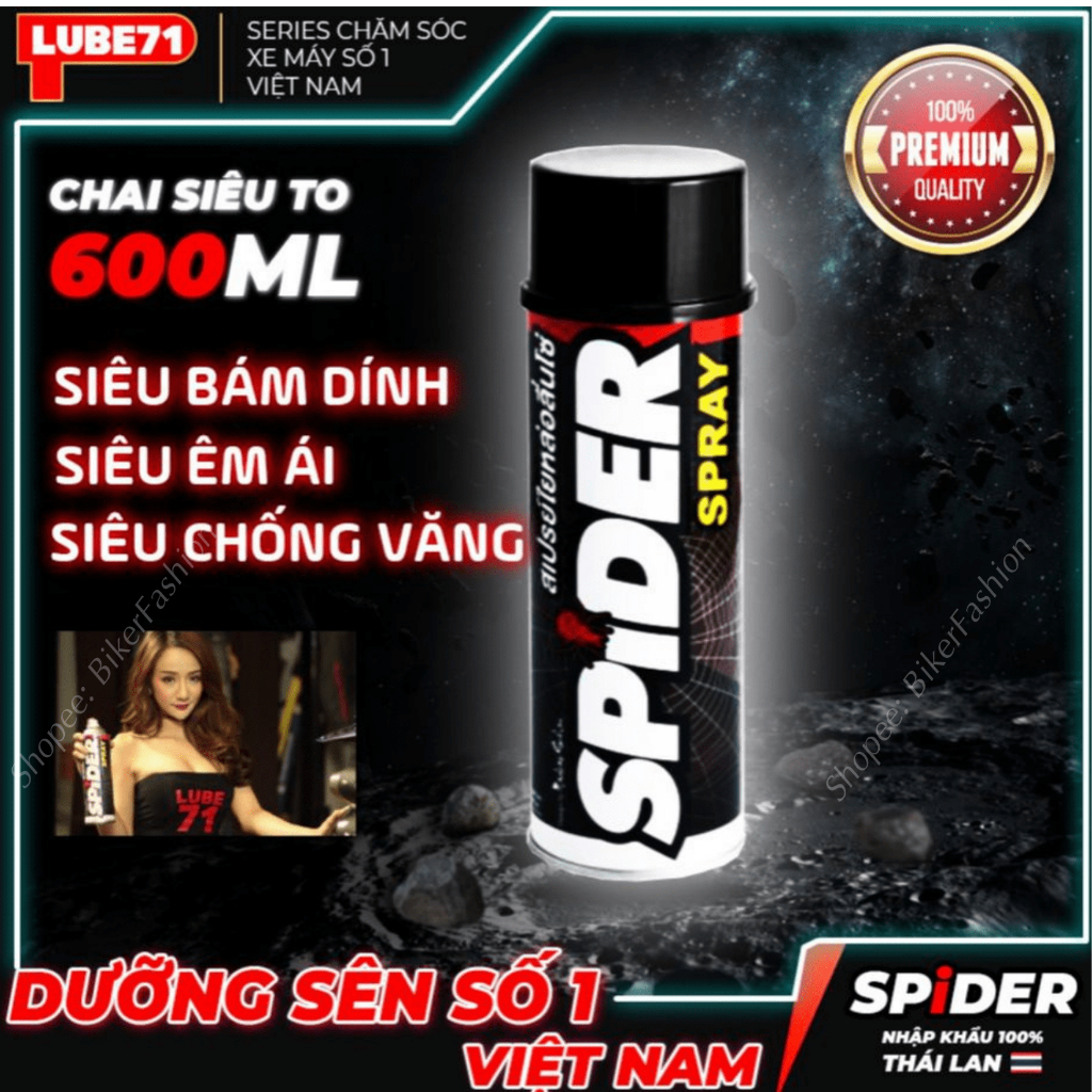 Chai Xịt Sên, Bôi Trơn, Dưỡng Sên SPIDER SPRAY 600ml