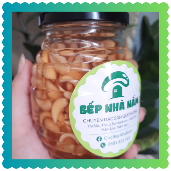 Tỏi LÝ SƠN Ngâm Mật Ong Thiên Nhiên - Hủ 600g - Nhuyễn và Tép