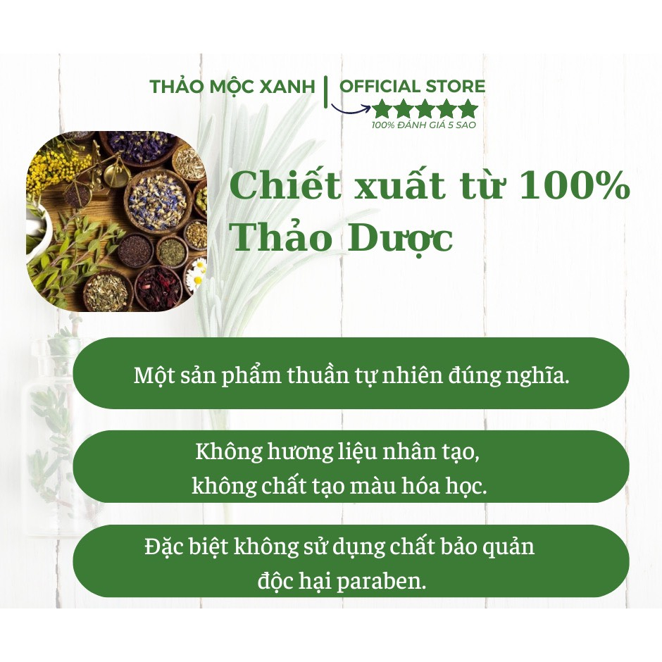 Dung dịch xịt phụ khoa hàng ngày Thảo Mộc Xanh 100% thảo dược đông y. Chứng nhận tan toàn bộ y tế.