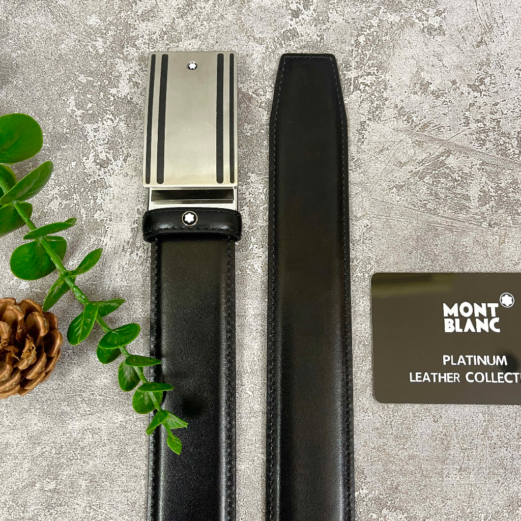 Dây thắt lưng cao cấp Monblanc Belt Rectangular Mat Stainless Steel