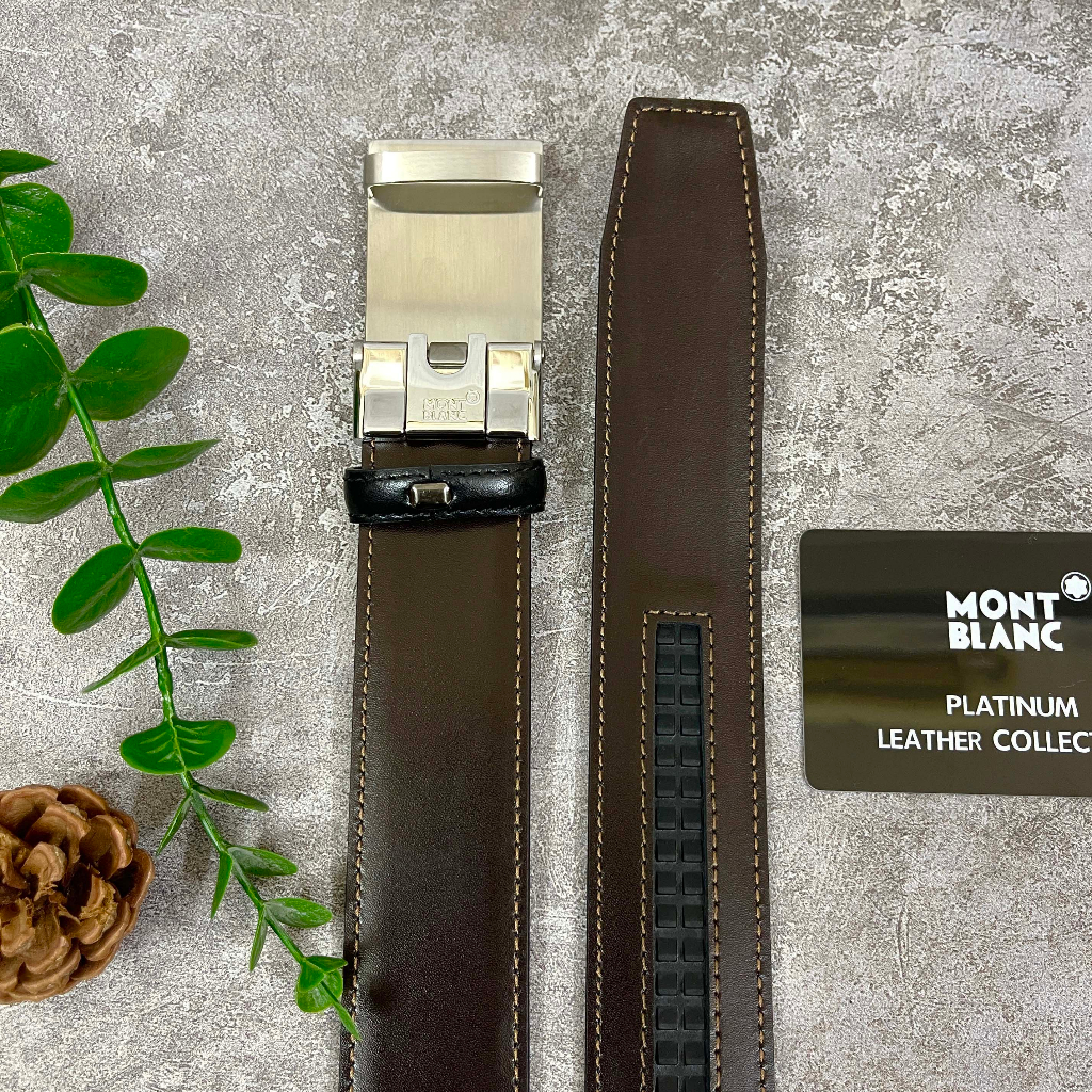 Dây thắt lưng cao cấp Monblanc Belt Rectangular Mat Stainless Steel
