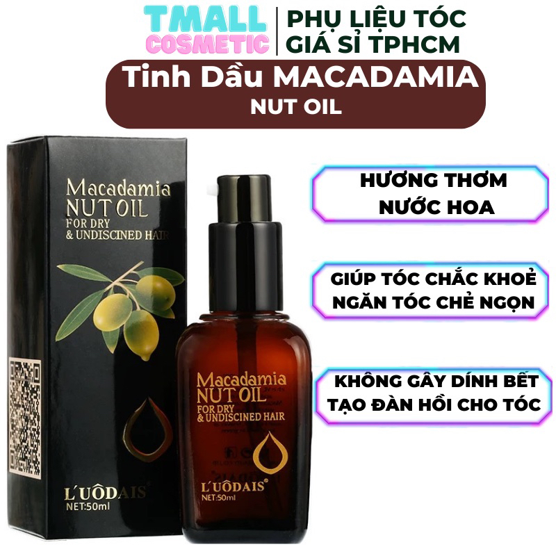 Tinh dầu dưỡng tóc MACADAMIA serum dưỡng tóc uốn Luodais NUT OIL 50ML