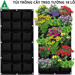 Túi trồng cây treo tường 18 túi (Xanh)