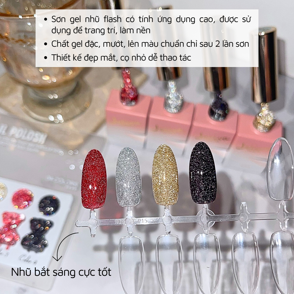 Sơn gel nhũ flash siêu sáng JELIVA 15ml NGHI THẢO