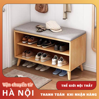 Tủ Để Giày Dép Bằng Gỗ Thông Minh, Ghế Ngồi Thay Giày Tiện Lợi Hai Trong Một Đa Chức Năng, Thiết Kế Phong Cách Hiện Đại
