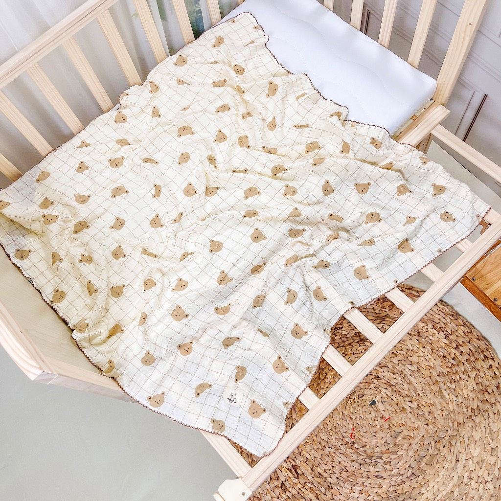 Khăn tắm Muslin Organic  dòng 2 lớp MORRY- KILUTA - jBON  kích thước 90x 100 cm