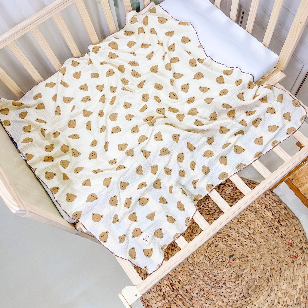 Khăn tắm Muslin Organic  dòng 2 lớp MORRY- KILUTA - jBON  kích thước 90x 100 cm