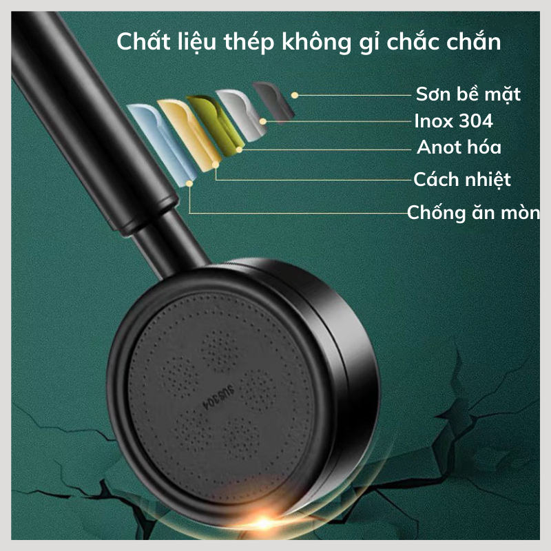 Vòi Hoa Sen Nóng Lạnh Kiko Tăng Áp Inox Không Gỉ Tăng Áp