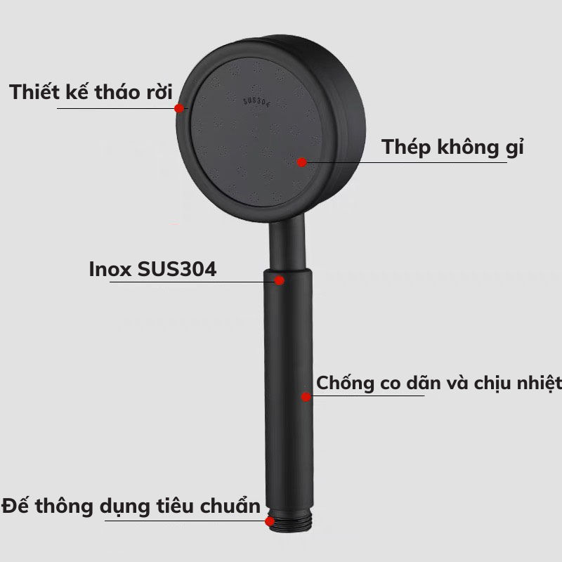 Vòi Hoa Sen Nóng Lạnh Kiko Tăng Áp Inox Không Gỉ Tăng Áp