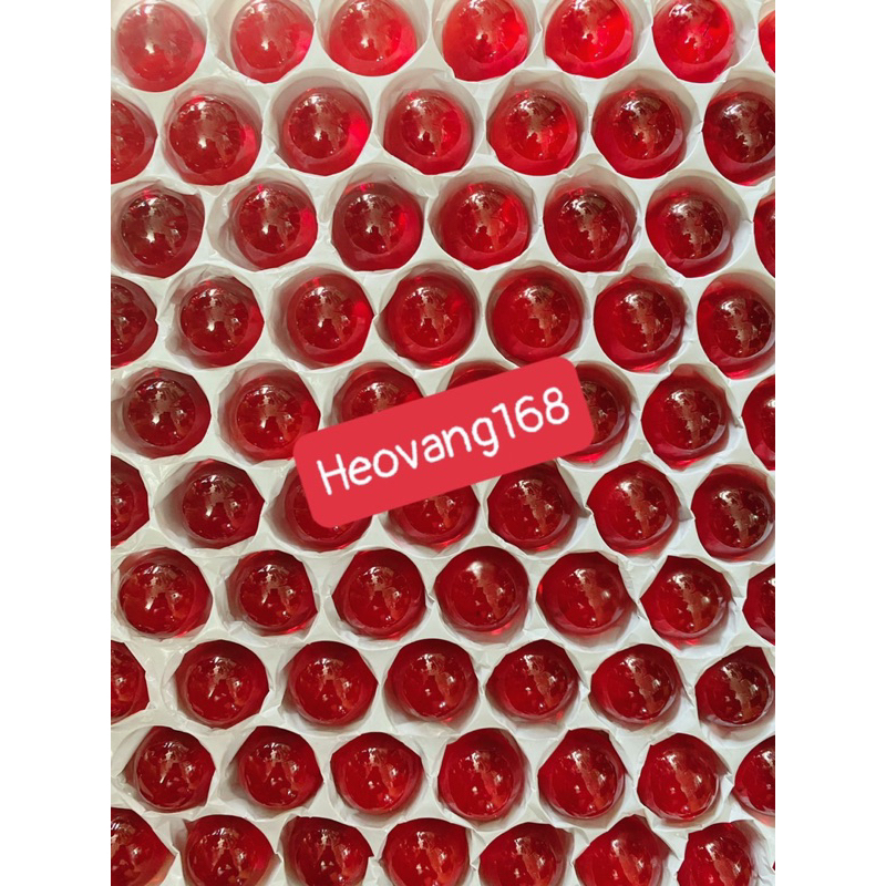 1 viên bi thuỷ tinh màu đỏ trong suốt - bi trang trí và quà lưu niệm