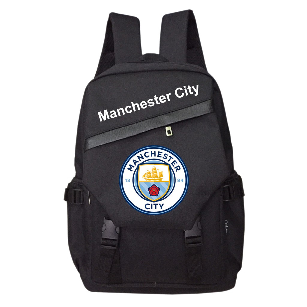 Balo thời trang nam TROY FB in logo câu lạc bộ Manchester city chất liệu vải bố chống thấm