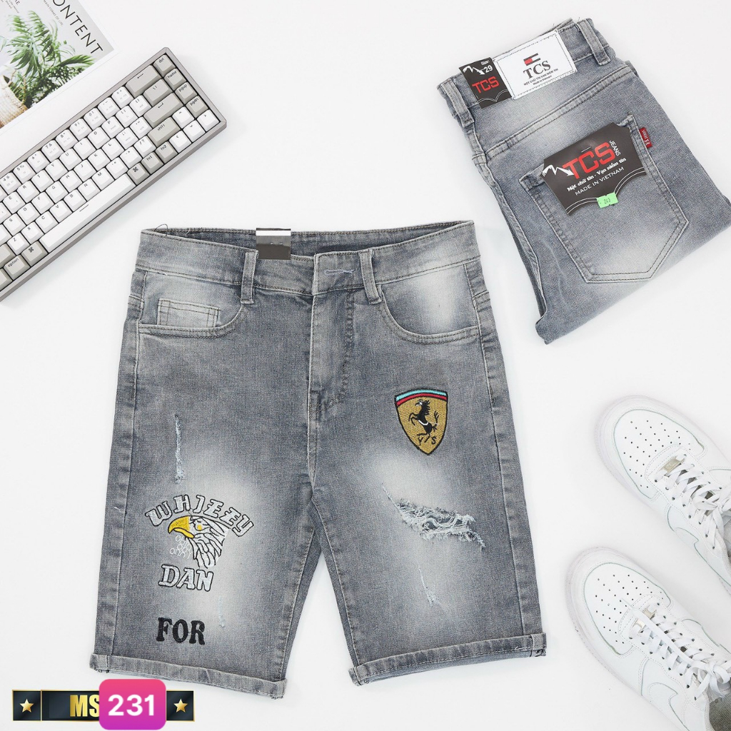 Quần Short Jean,  Đùi Rin Nam Co Giãn 4 chiều M60